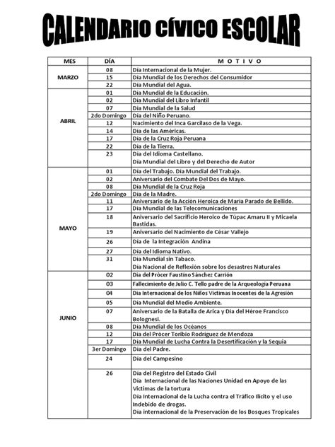 calendario civico escolar 2024 guatemala